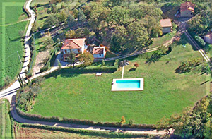 farm holidays with pool, farm holidays San Michele aerial view